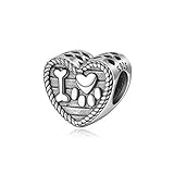 Charm-Anhänger mit Hundepfoten-Motiv, 925er Sterlingsilber, für Pandora-Charm-Armb