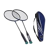 EVTSCAN 2 Spieler Badmintonschläger Set Leichte Carbon Composite Doppelschläger für Erw