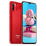 Ulefone Note 12P Smartphone - 6,82-Zoll-Ultragroßer Bildschirm,7700mAh Großer Akku,OTG Reverse Charge,Android 11-Betriebssystem,Octa-Core-Prozessor 4+64GB,3-Kartensteckplatz,Schlanke Struktur (Rot)