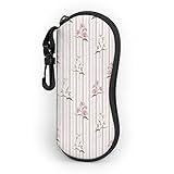 ATUEMACO Wunderschöne Alstroemeria Lily Blumen Brillen Fall Sonnenbrille Weiche Etui Unisex Neopren Gläser Fall mit Karabiner Reiß