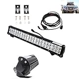 Puffalou 126W Auto LED Arbeitsscheinwerfer Bar Offroad Zusatz Scheinwerfer Geführtes Arbeits-Licht-Bar Nebel Licht Wasserdicht IP67 für SUV Traktor LKW Truck ATV UTV