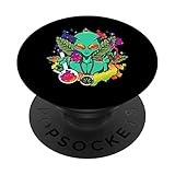 Alien raucht eine Bong im Weltraum und raucht einen stumpfen Stoned Alien PopSockets mit austauschbarem PopGrip