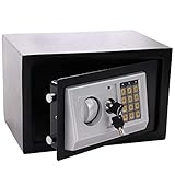 Panorama24 Tresor Safe mit Elektronik-Zahlenschloss 31x20x20cm LED-Anzeige Stahlbolzen, schwarz, inkl. 4 Batterien, Möbeltresor Wandtresor Wandsafe H
