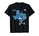Tourismus Karte Texas Staat, USA, Städte, Sehenswürdigkeiten, Flagge T-S