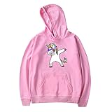 Einhorn Pulli mit Kaputze Damen Herren T Shirt TV Serien Sweatshirt Hip Hop Pullover Herbst Winter Unicorn Hoodie Teenager Jungen Langarmshirt Oberteile Tunika Top Kapuzenpullover Bluse Streetw