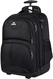 MATEIN Laptop Trolley Rucksack, 15,6 Zoll Laptop Rucksack Handgepäck Rucksack Trolley Laptoptasche Laptopfach Rollkoffer mit Rollen für Notebooks Ideal für Herren Damen Reisen und Büro, Kohlenschw