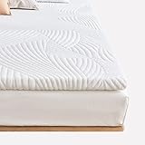 Sweetnight topper 160x200cm, Viscoelastische Matratzenauflage Gelschaum Matratzentopper 160x200,5cm Höhe Gel Memory Foam Topper,Matratzen Topper mit Abnehmbarem und Waschbarem Bezug,Weiß