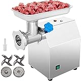 VEVOR Fleischwolf Elektrisch Edelstahl Faschiermaschine mit Wurstfülle Hackfleisch Maschine (850 W 122 kg/h)