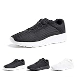 Sportschuhe Laufschuhe Fitness Leicht rutschfeste Turnschuhe für Herren Damen,A Schwarz Weiß,37 EU