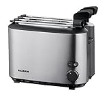 SEVERIN Automatik-Toaster, Inkl. Sandwich-Zangen, 2 Röstkammern, 540 W, AT 2516, Edelstahl/Schw