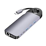 Amazon Brand - Eono USB C Hub, 10 in 1 Type C Adapter mit 4K HDMI VGA, 3 USB 3.0, SD/TF Kartenleser, 100W PD Gigablit Ethernet, 3,5 mm Audio kompatibel mit MacBook, Laptop, iPad Pro (10-in-1)