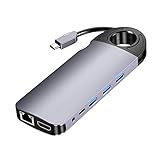 Amazon Brand - Eono USB C Hub, 10 in 1 Type C Adapter mit 4K HDMI VGA, 3 USB 3.0, SD/TF Kartenleser, 100W PD Gigablit Ethernet, 3,5 mm Audio kompatibel mit MacBook, Laptop, iPad Pro (10-in-1)