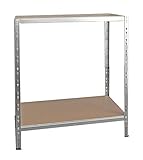 shelfplaza® HOME Schwerlastregal 100x90x40cm verzinkt/Metallregal mit 2 Böden/als Kellerregal, Garagenregal, Werkstattregal oder Lagerregal/Steckregal Metall mit 175kg Tragk