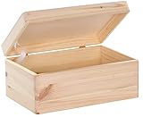 LAUBLUST Holzkiste mit Deckel - 30x20x14cm, Natur, FSC® - Allzweckkiste ohne Griffe - Aufbewahrungsbox | Erinnerungskiste | Bastel- & Geschenkbox