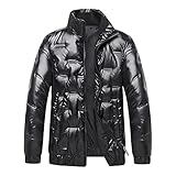 NSXKB. Winter- Daunenjacke Männer Casual White Duck Daunenjacke Mann Stehkragen Männliche Mantel Wärmedicht Outwear (Color : Black, Size : XXL Code)