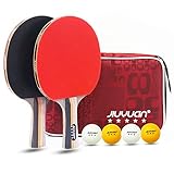 JIUYUAN Professionel Tischtennis Set, 2 5-Sterne Tischtennisschläger und 4 Premium 3-Sterne Tischtennisbälle und 1 Tasche Ideal für Anfänger, Amateure, Profis und Family