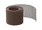 Lüftungsband/Vogelschutzgitter 5m PVC gerollt 100mm Braun - Traufgitter, Lüftungsstreifen, Gitterblech, Kunststoff, Lochblechstreifen, Dachrinnenabdeckung