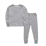 KMKM Baby Mädchen Schlafanzug Einfarbig Pyjama Set Winter Frühling Langarm Zweiteiliger Schlafanzüge Mädchen Nachtw