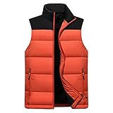 WAQD Herren Weste Steppweste Outdoor Weste Herren Winter Weste Gepolsterte Winter West Outdoor Ärmellos Jacke Körperwärmer Winddichte Weste Typ Schnell Trocknende Jacke Leicht Outdoor Sport S