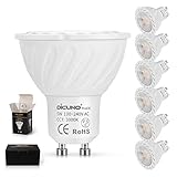 DiCUNO ProOE GU10 LED Lampe, 5W 350LM Spotlight, Warmweiß 3000K, Hohe CRI98, AC 100-240V, Ersatz für 50W Halogenlampe, Nicht Dimmbar, 60° Abstrahlwinkel, 6 Stück