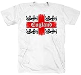 England Lions London Manchester Liverpool Fussball Fan Newcastle Weiss T-Shirt Shirt XL