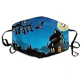 Zonary Mundschutz Erwachsene Stoffmaske mit Halloween Druck Winddicht Waschbar Wiederverwendbar Face Shield Atmungsaktiv Baumwolle Stoff Mund-Nasenschutz Bandana Maske Halstuch Schal für Herren D