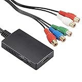 Multicolor Schnittstellen-Konverter, Komponente zu HDMI-Konverter, ultraklares blaues Display, Portta YPbPr Komponente RGB + R/L Audio zu HDMI Konverter v1.3, unterstützt 720/1080P 24bit 2