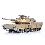 YYGE RC Panzer Modell, 1:16 2.4G RC US M1A2 Abrams Main Schlacht Militärpanzer Modell mit Beleuchtung Klang Rauch Shooting-Effekt - 3918 Metal Upgrade Edition 7.0