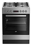 Beko Standherd mit Gas Kochfeld 60cm edelstahl elektro Backofen Grill Umluft Heißluft 3D Kochen Display