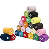 Curtzy Nähgarn Set Polyester Nähgarn Nähmaschine in Bunten Farben (24 STK) – 6 cm Garn Nähmaschine Faden 914 m Nähfaden – Overlock Garnrollen Set in 24 Farben Bunt Nähset, Nähmaschinengarn, Stickg