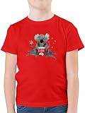 Kinder Fahnen und Flaggen - I Love Australien Koala - 140 (9/11 Jahre) - Rot - Tshirt australien Jungen - F130K - Kinder Tshirts und T-Shirt für Jung