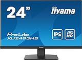 iiyama Prolite XU2493HS-B4 60,5cm (23,8') IPS LED-Monitor Full-HD (VGA, HDMI, DisplayPort) Ultra-Slim-Line, schw