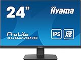 iiyama Prolite XU2493HS-B4 60,5cm (23,8') IPS LED-Monitor Full-HD (VGA, HDMI, DisplayPort) Ultra-Slim-Line, schw