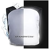 STANDWERK® - Vollreflektierender Regenschutz für Rucksäcke | Rucksacküberzug inkl. Tasche und Befestigung | Regenhülle für Kinder Schulranzen und Rucksäcke 20-35L