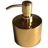 SHUNFAYOUXIANGS Seifenspender 304 Edelstahl Flüssigkeitsspender Lotion-Flasche einhändige Lotions-Zufuhr Zylinder Plus Liner Goldfarbe 300ml for Badezimmer, Küche-Wanne Seifensp