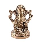 Ganesha handgefertigte Messing-Statue, Hindu-Gott, Ganapati, Idol Segen, Diwali Pooja, indisches Ritual, Höhe: 5,6