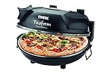 ERATEC - Steinofen SET PM-27. Elektischer Pizzaofen für innen & außen. Tisch-Ofen bis zu 400°C, Platz für große Pizza. Inhalt: Mini Ofen Schwarz inkl. Zubehör: Pizzaschieb