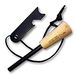 ALTAITREK PRO Survival Feuerzeug mit 7 cm Magnesiumschaft, Holzgriff und Mehrzweck-Schläger. F