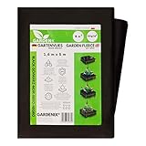 GARDENIX® 8 m² Anti Unkrautvlies 50g/m² ‒ Gartenvlies Hohe UV-Stabilisierung reißfest und wasserdurchlässig Schwarz (1,6m x 5m)