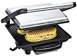 Tefal Kontaktgrill Inicio GC241D | Elektrogrill / Sandwichtoaster | Fettarmes Grillen | Panini, Toasts, Steak, Gemüse | Antihaftbeschichtete gerillte Grillplatten | Wenig Öl | 2000W