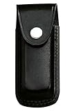 Messer-Etui, schwarzes Leder, eingeschnittene Schlaufe, für Messer mit 13 cm Heftläng