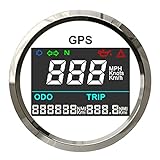 XIAO YANG Tachometer Universal Digital GPS Tachometer Trip Meter Einstellbare Kilometerzähler Fit für Boot Yacht Motorrad Auto 5,1 cm 12 V 24 V Automotive (Farbe: WS)