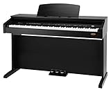 Classic Cantabile DP-210 SM E-Piano (Digitalpiano mit Hammermechanik, 88 Tasten, 2 Anschlüsse für Kopfhörer, USB, Metronom, 3 Pedale, Piano für Anfänger) schw