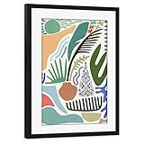 artboxONE Poster mit Rahmen schwarz 30x20 cm Summertime Outdoor Collage von amini54 - g