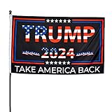Trump 2024 Flagge – Take America Back – 90 x 150 cm Innen- und Außenbereich Dekoration Banner mit 2 Ösen – doppelseitiges Banner in lebendigen patriotischen Farb