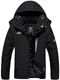 Fleecejacke Herren Wasserdicht Windjacke Winter Freizeitjacke Fleece Skijacke Warme Snowboardjacke Softshell Outdoorjacke Gefüttert Winterjacke Parka Warm Softshelljacke Regenjacke Funktionsjack