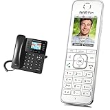 Grandstream GXP-2135 HD IP Telefon - Bluetooth, Schwarz & AVM Fritz!Fon C6 DECT-Komforttelefon (hochwertiges Farbdisplay, HD-Telefonie) weiß, deutschsprachige V