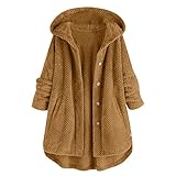 Caixunkun Winterjacke mit Kapuze, Damen Zip Hoodies, Jacken, nachhaltige Jacke, Dicke Übergangsjacke, Warmer Parka, modische Collegejacke, Funktionsjacke, Outdoor Softshell Jacken für M