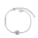 925 Sterling Silber Satelliten-Serie grau Mondstein Perlen Armband für Frauen 925 Sterling Silber Jahrestag Geburtstag Schmuck Geschenk