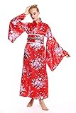 dressmeup W-0289-Kostüm Damen Frauen Karneval Geisha Japanerin Chinesin Kimono rot Kirschblüten M